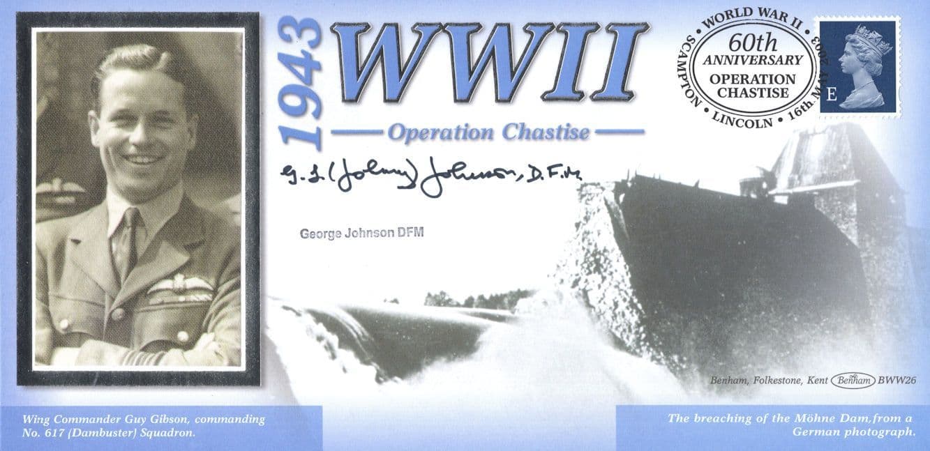 George Johnson Dambusters WW2 Operation Chastise Hand Signed FDC