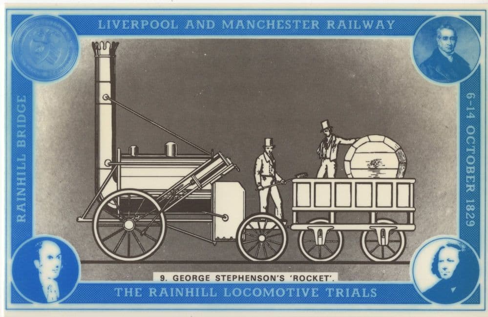 George Stephensons Rocket Train Liverpool & Manchester Postcard