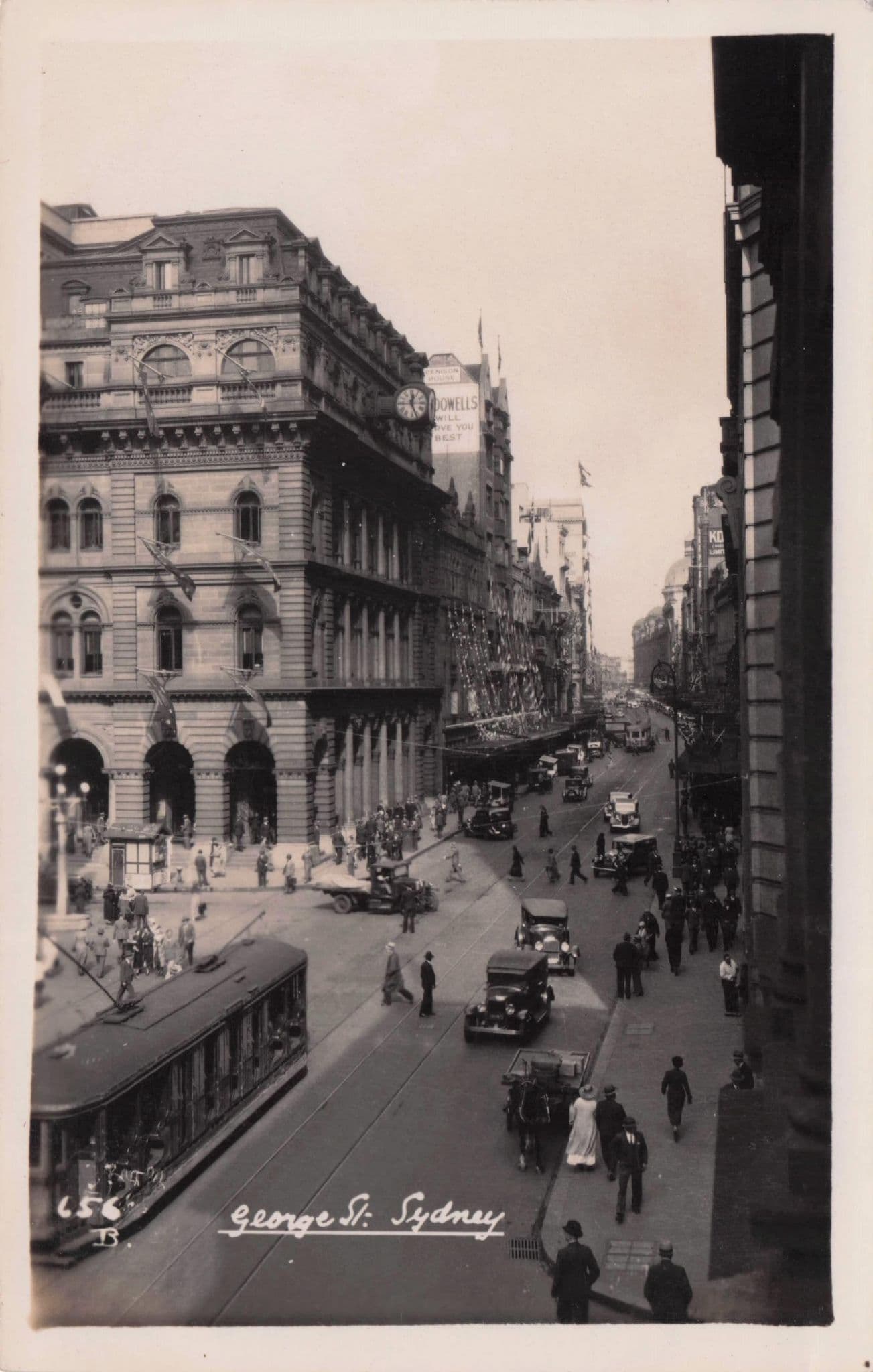 George Street Sydney Real Photo Old Australia Postcard