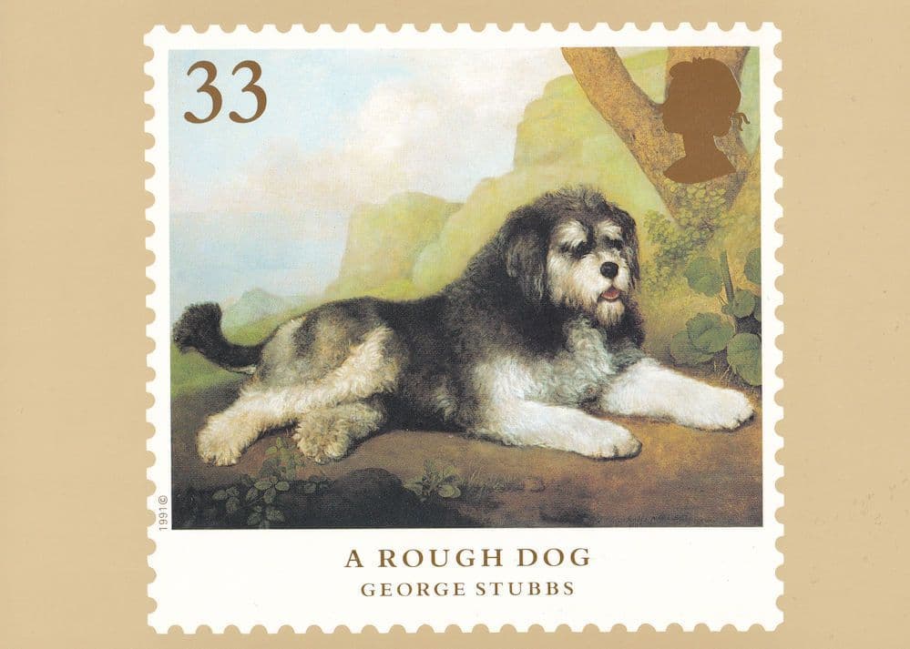 George Stubbs A Rough Dog Rare Painting Postcard