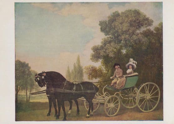 George Stubbs Lady & Gentlemen In A Carriage National Gallery Painting Postcard