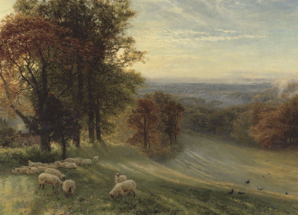 George Vicat Cole Autumn Morning London RA Gallery Painting Postcard