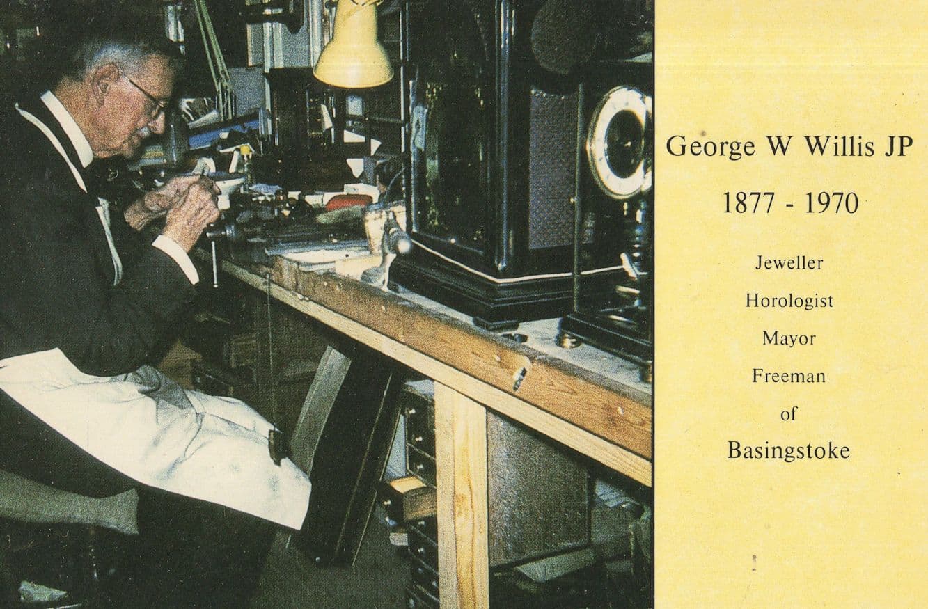 George Willis Basingstoke Mason Mayor Jeweller Clock Postcard