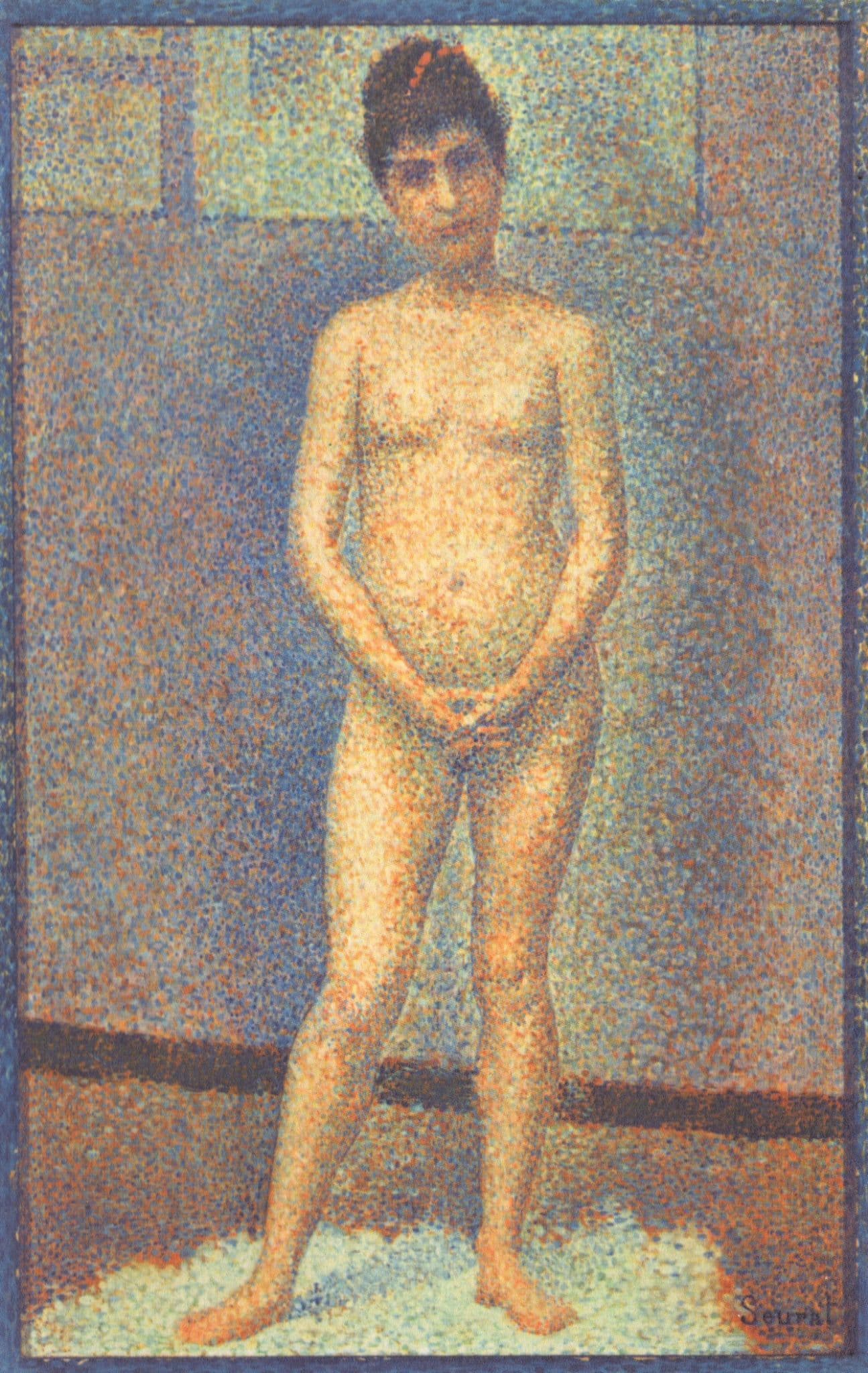 Georges Seurat Standing Model Victorian French Painting Postcard