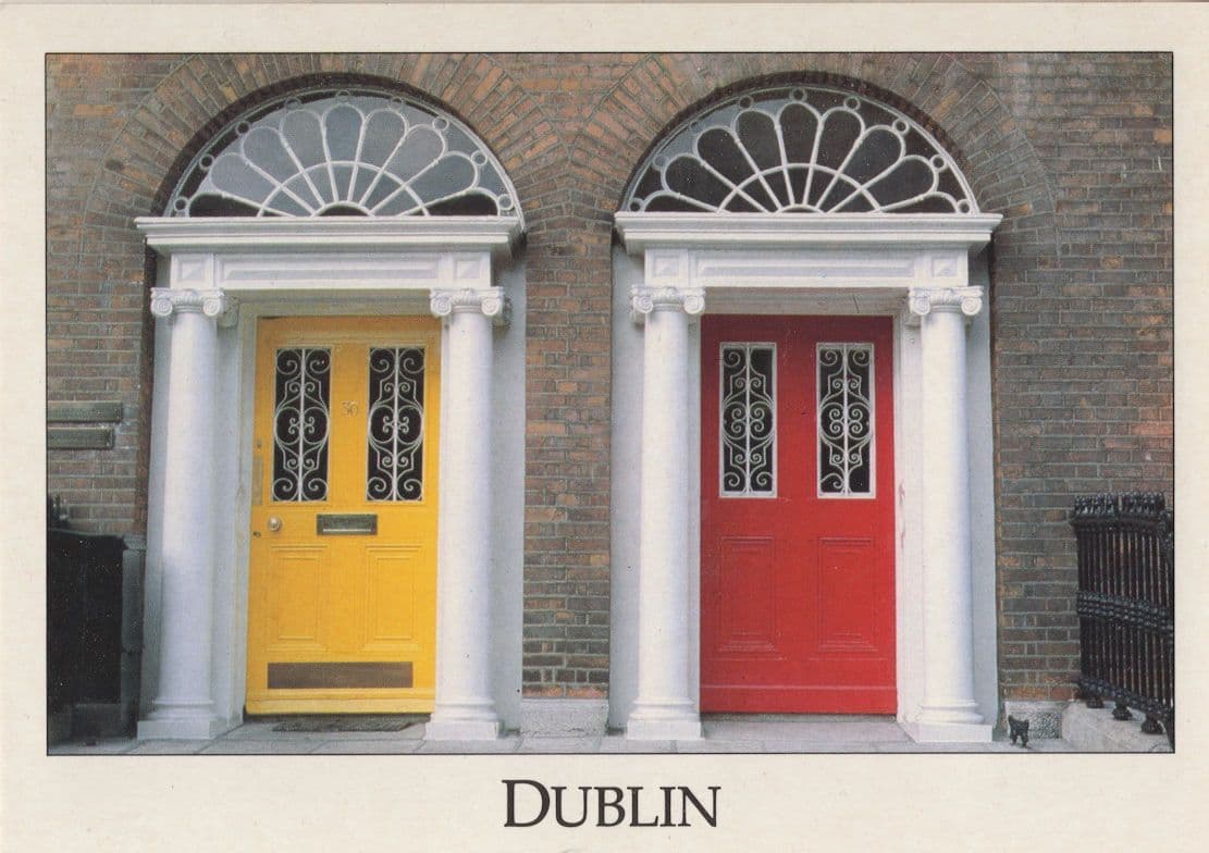 Georgian Doors Dublin City Ireland Postcard