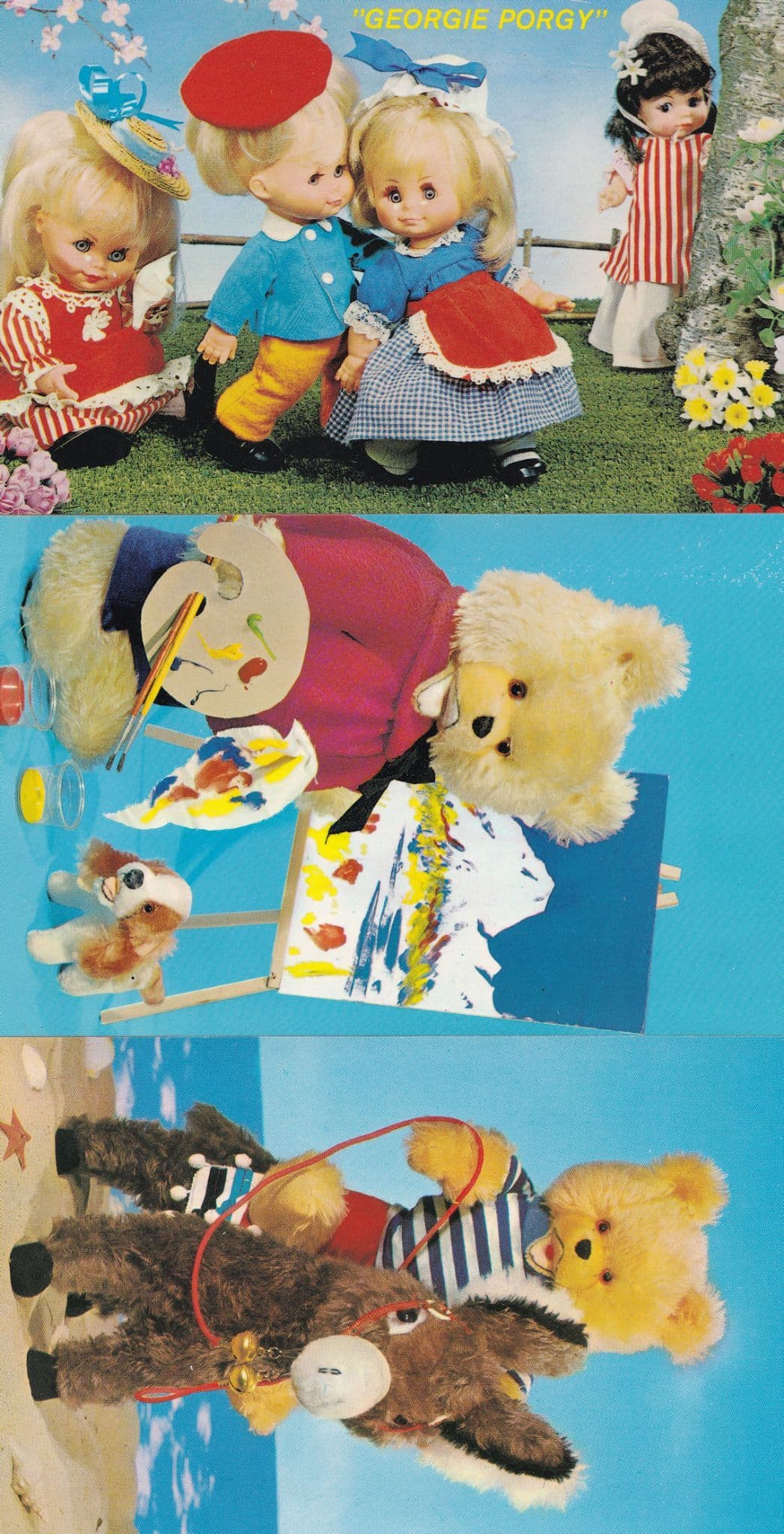 Georgie Porgy Teddy Bear Artist 3x 1970s Postcard s