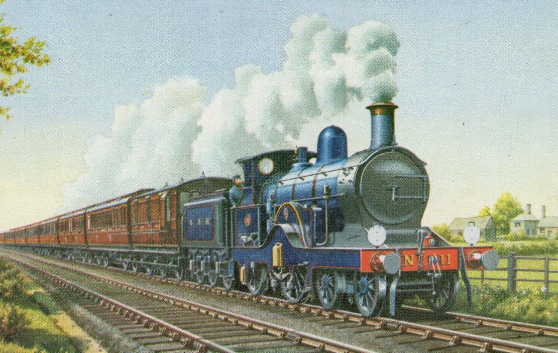 GER Norfolk Coast Express Hauled by Oil Burning 1960s Train Postcard