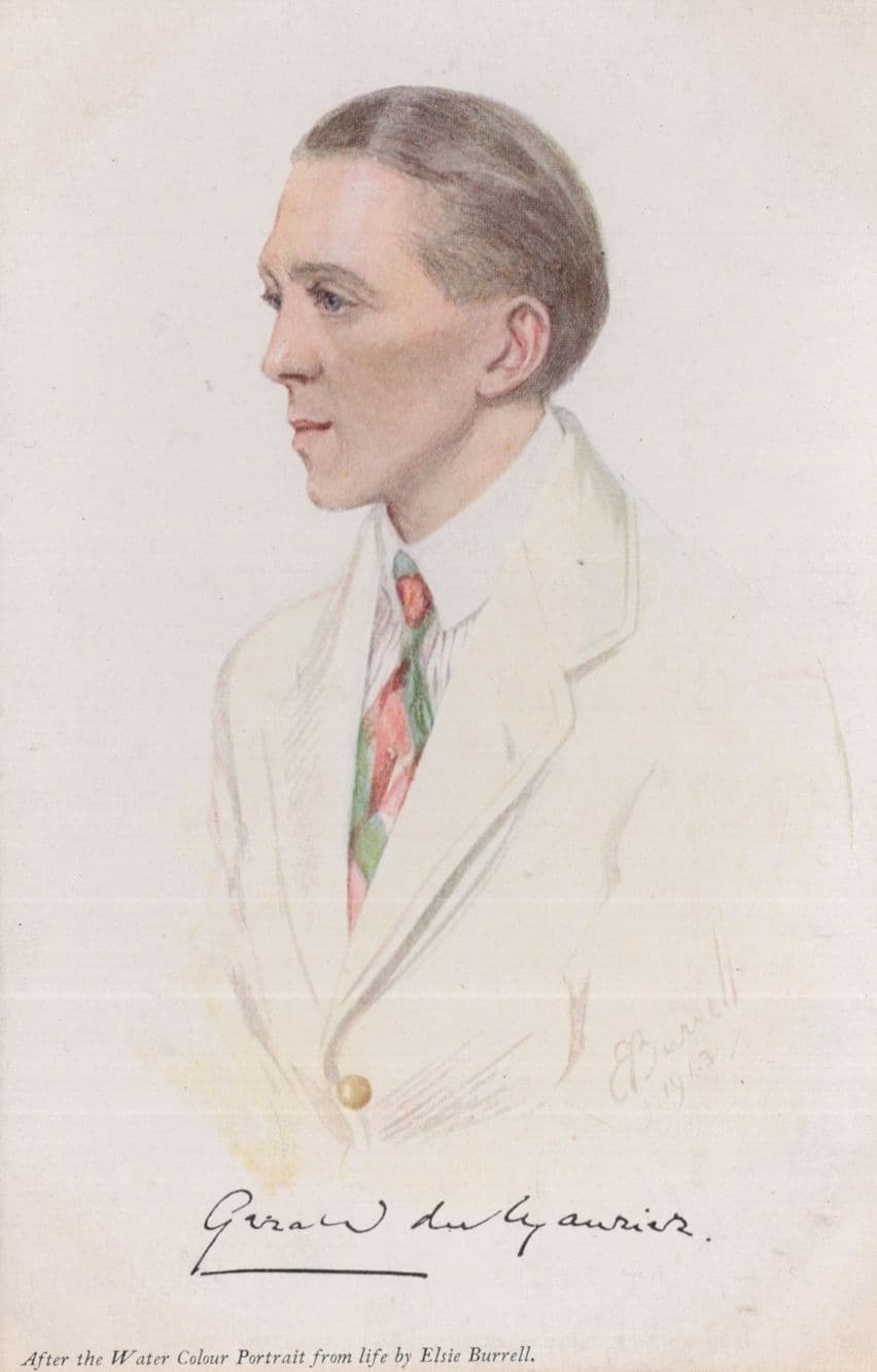 Gerald Du Maurier Antique Signed Painting Postcard