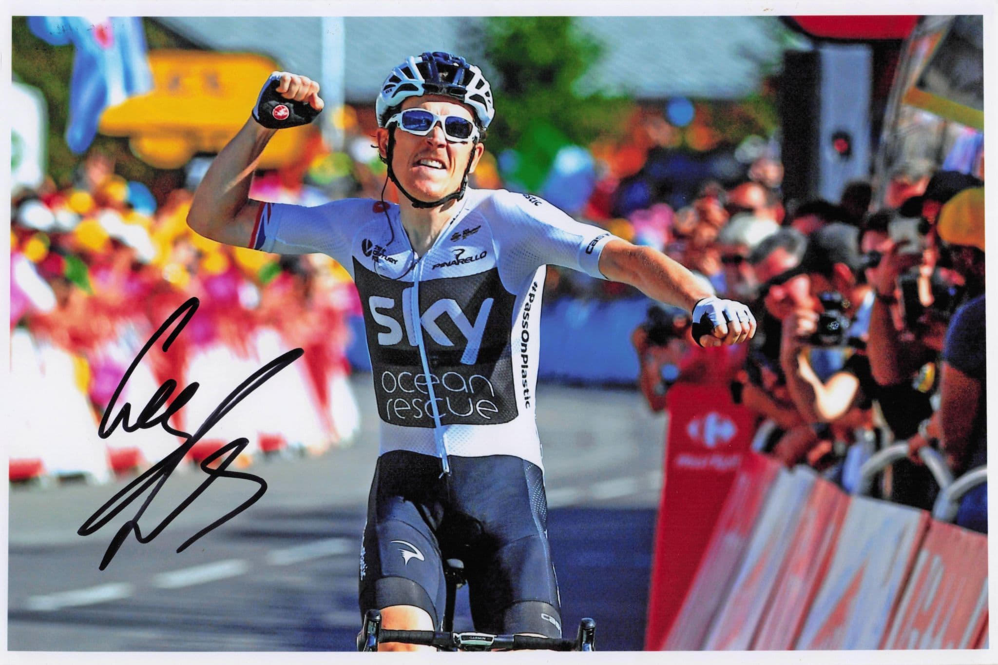 Geriant Thomas Wales Cyclist Wins 2018 Tour De France 12x8 Hand Signed Photo