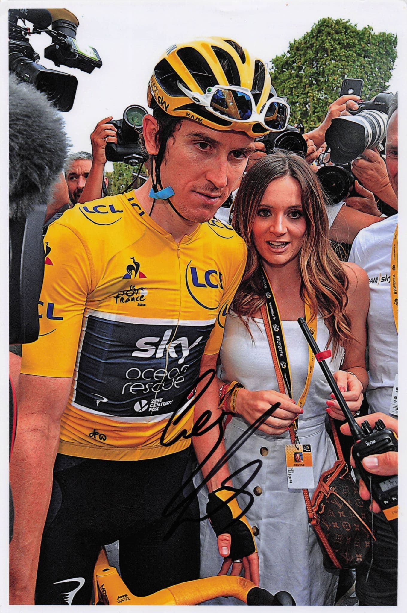 Geriant Thomas Wales OBE Cyclist 2018 Tour De France 12x8 Hand Signed Photo