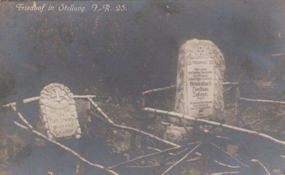 German 1915 Military War Killed Stellung Battle Antique Grave Germany Postcard