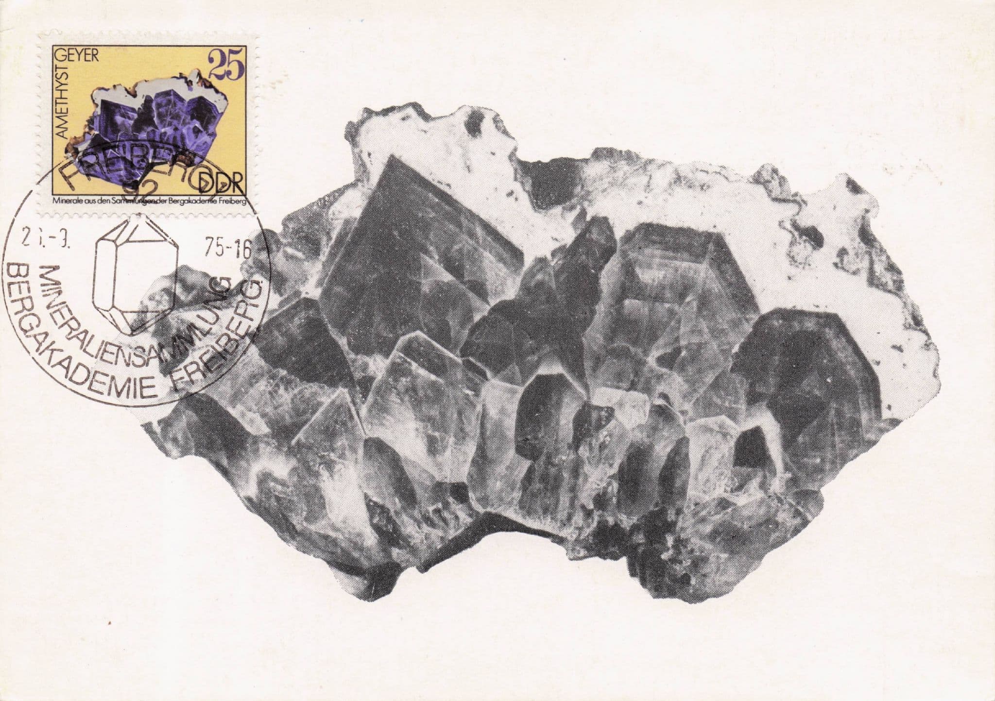 German Amethyst Rock Erzegebirge Bergakademie FDC Postcard