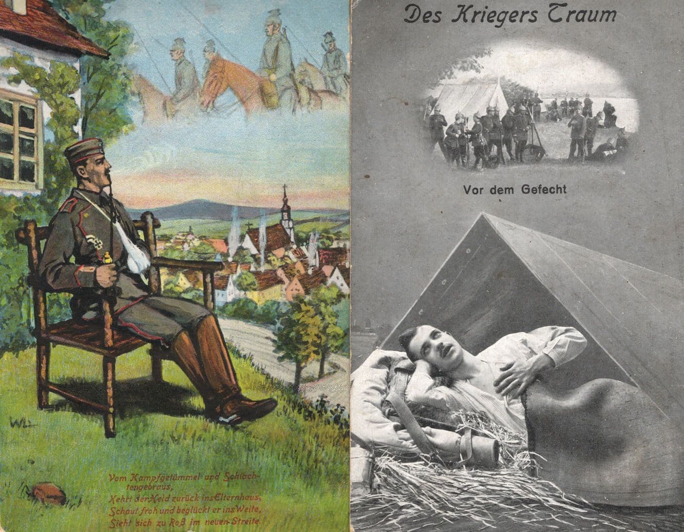 German Army Military Tent WW1 Munchen 2x Sent From Soldier Postcard s