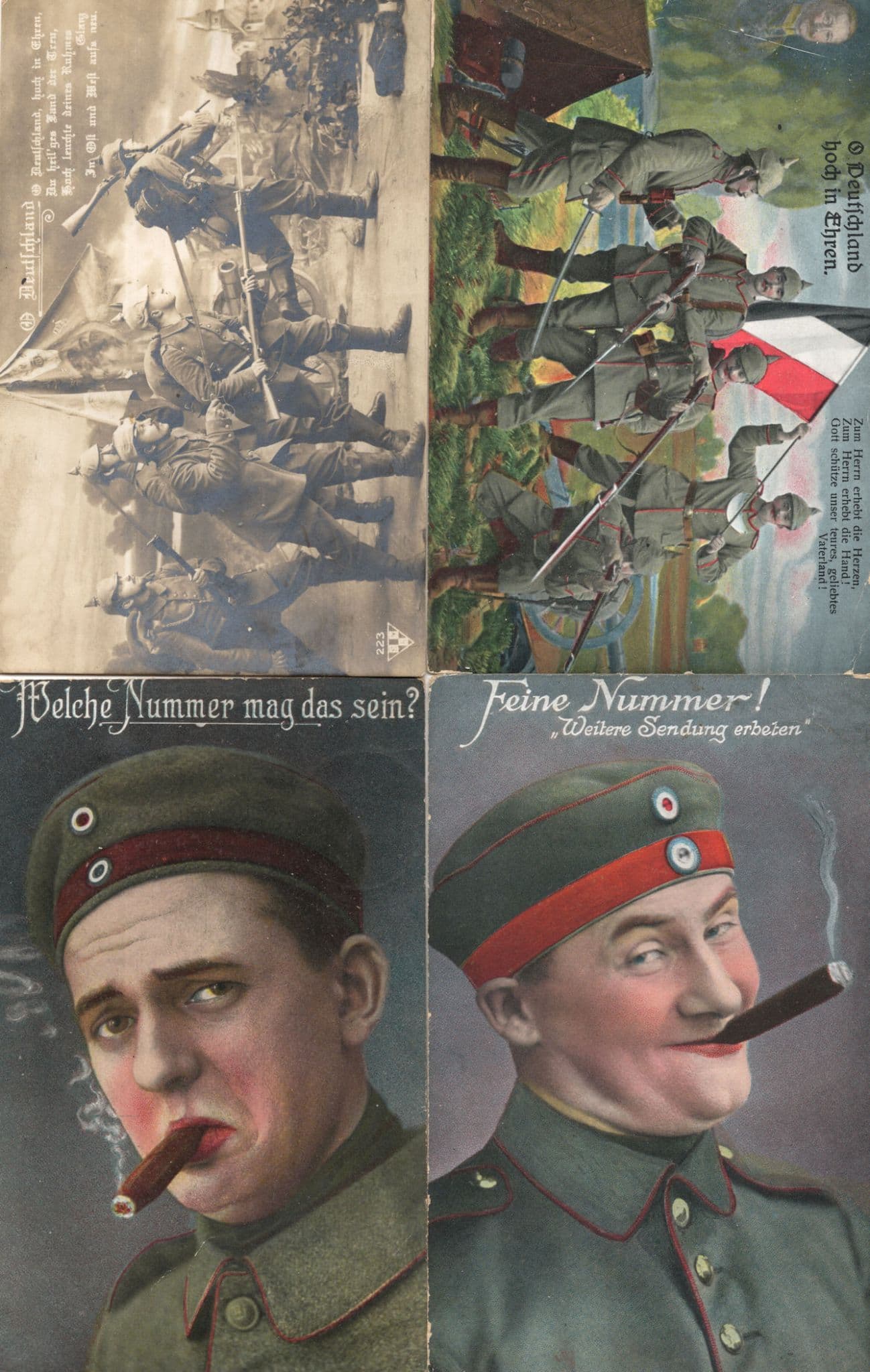 German Army Smoking Wangen Ering Frontline 4x ALL Sent From Soldier Postcard s