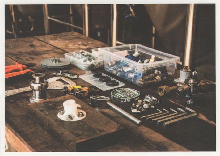 German Gas Pipes Plumbing Shed DIY Tools Gadgets German Postcard