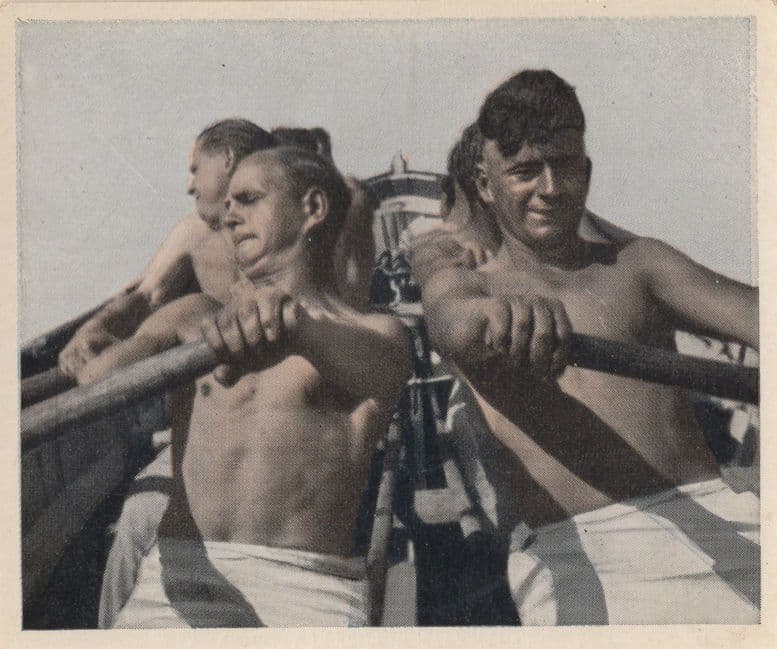 German One For All War Cry Military Rowing Ship Cigarette Card