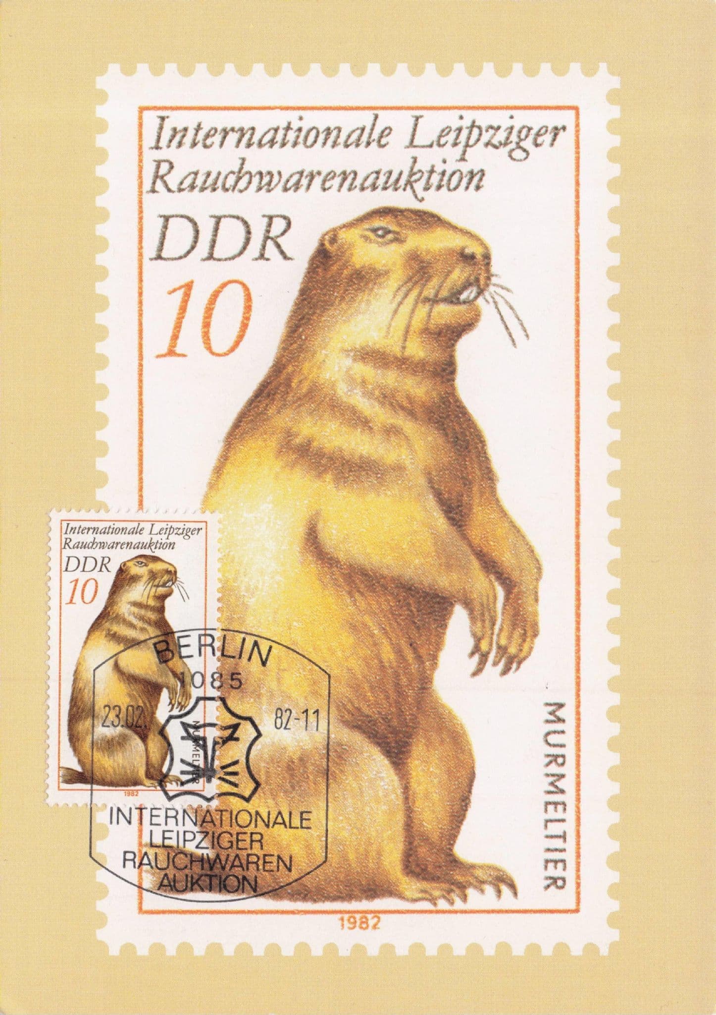 German Otter Iltiz Murmeltier Rauchwarenauktion Leipziger Rare FDC Postcard