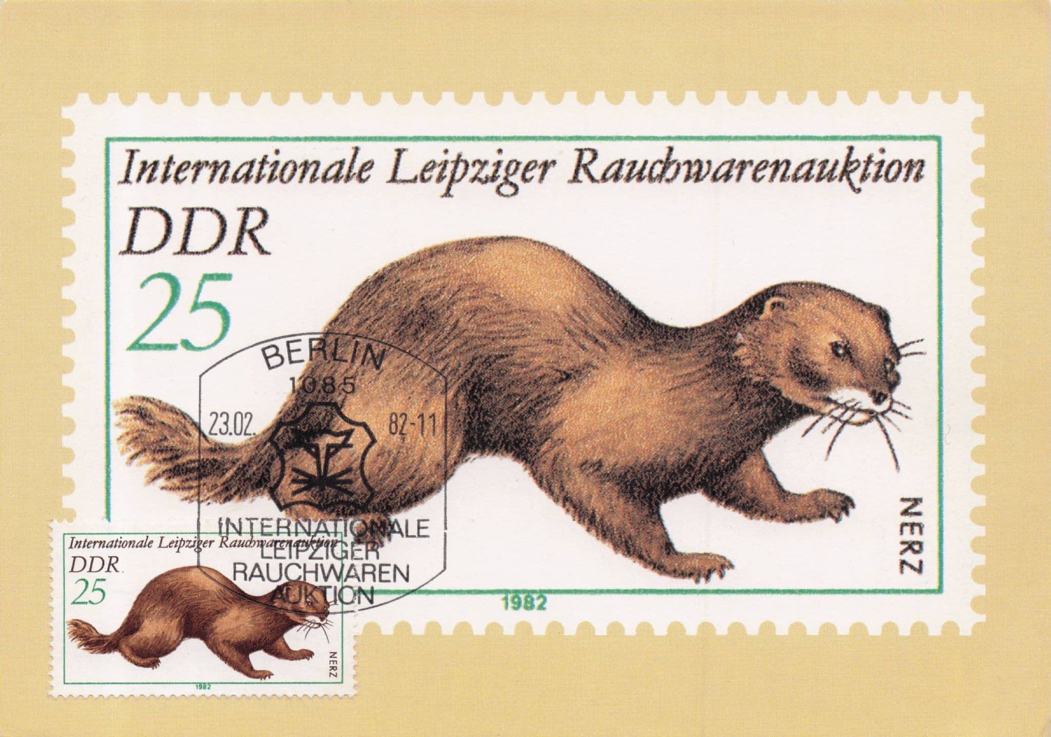 German Otter Iltiz Nerz Rauchwarenauktion Leipziger Rare FDC Postcard