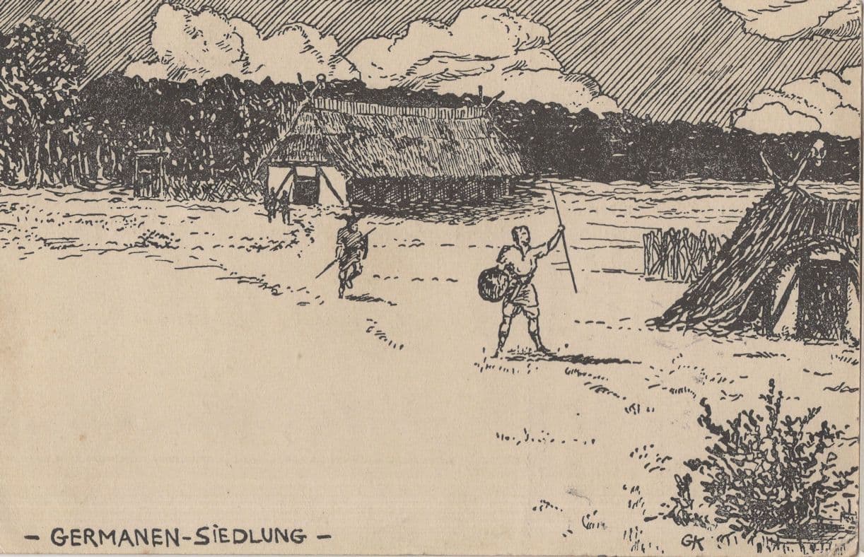 German Settlement Siedlung Antique Germany Military Postcard