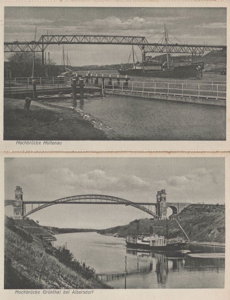 German Ship Ferry at Hochbrucke Bridge 2x Old Postcard s