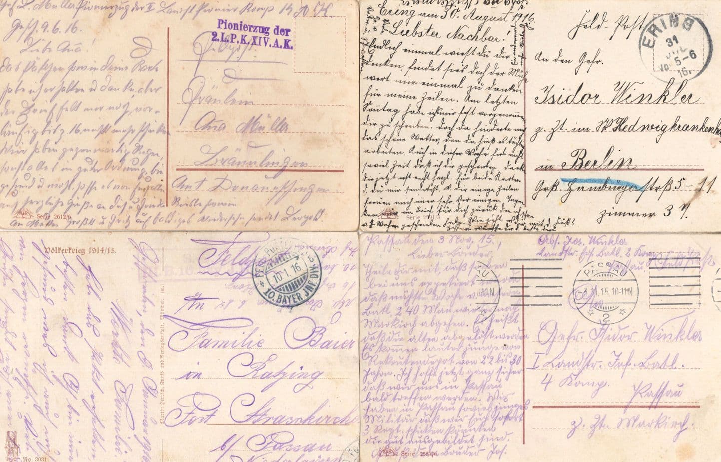 German Soldier Bomb Damage Injured 4x Sent By WW1 Soldier Postcard s