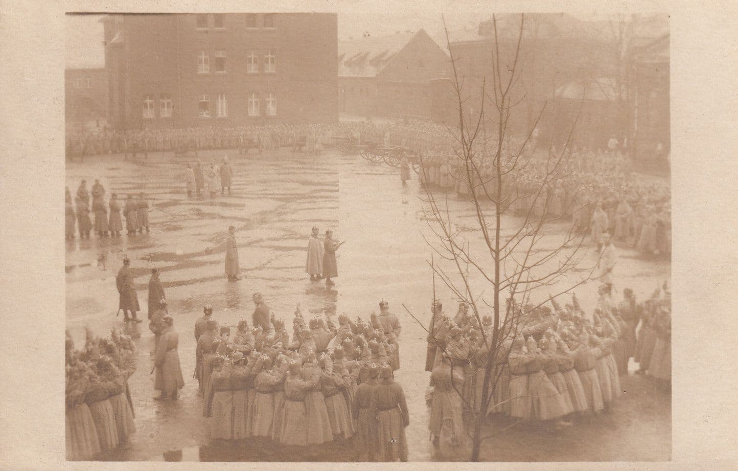 German Soldiers Taking Oath War Recruitment Antique Military Postcard