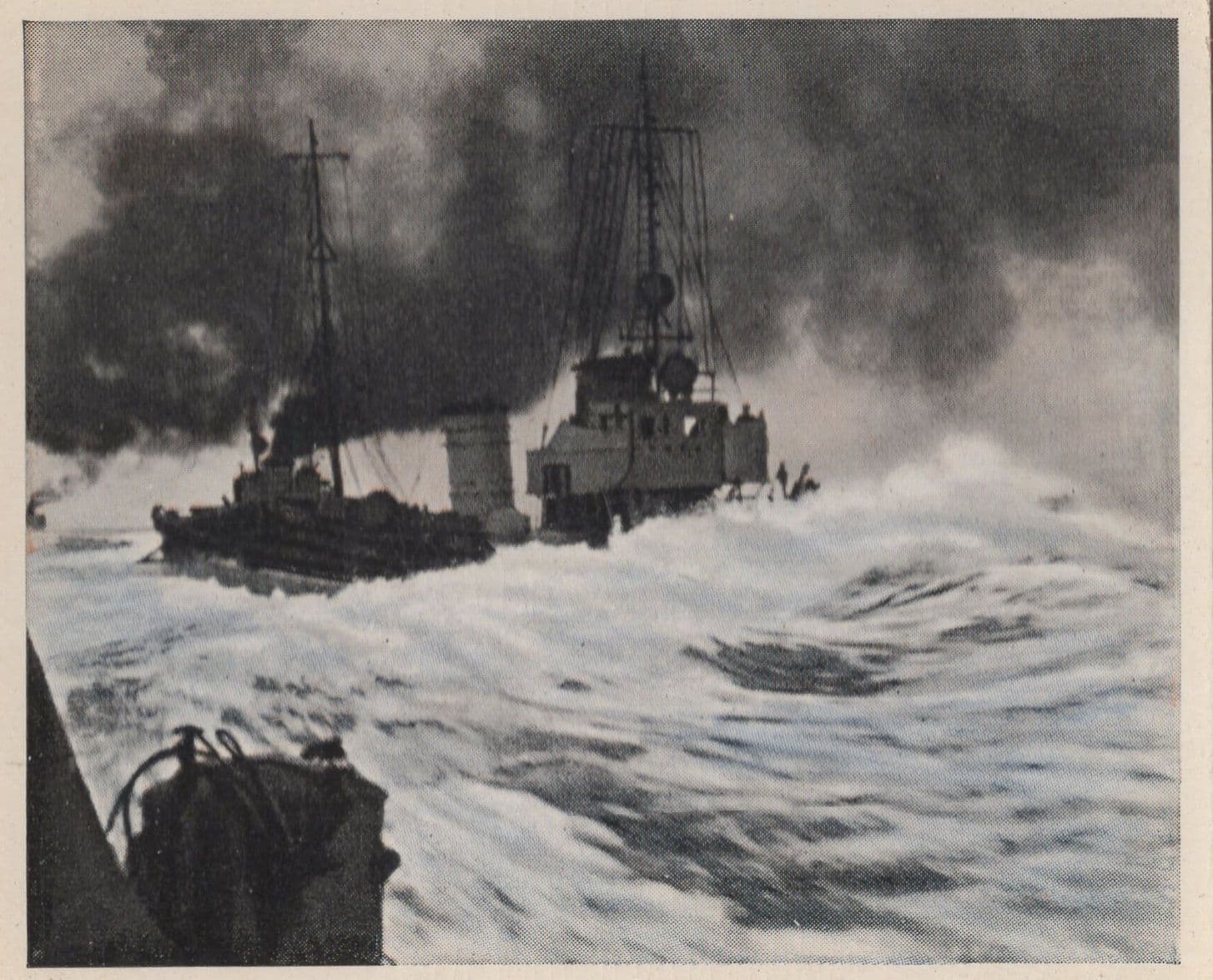 German Torpedo Ship Military Battle Old Rare Photo Cigarette Card