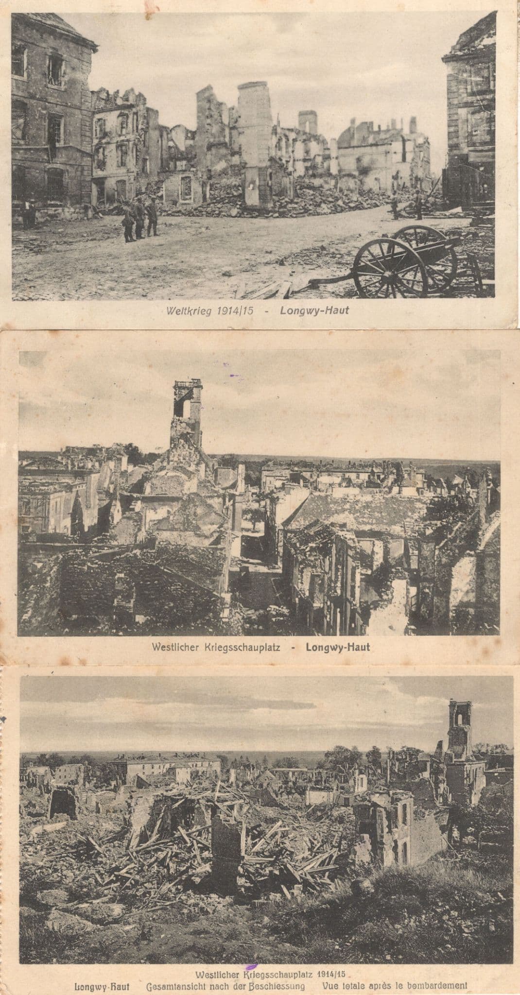 German WW1 Bomb Damage 3x Sent By War Soldier Postcard s
