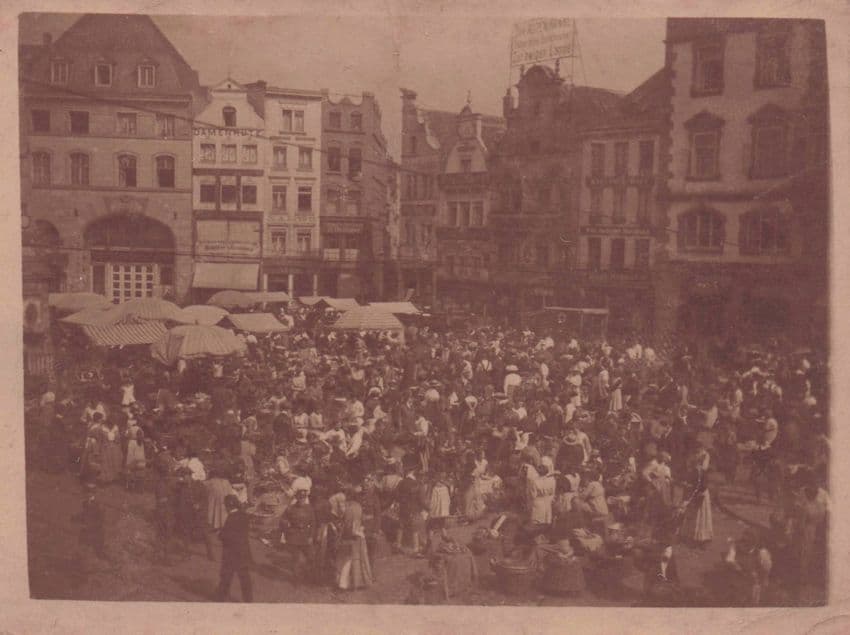 Germany Antique V Early Street Markets Old Real Photo Postcard