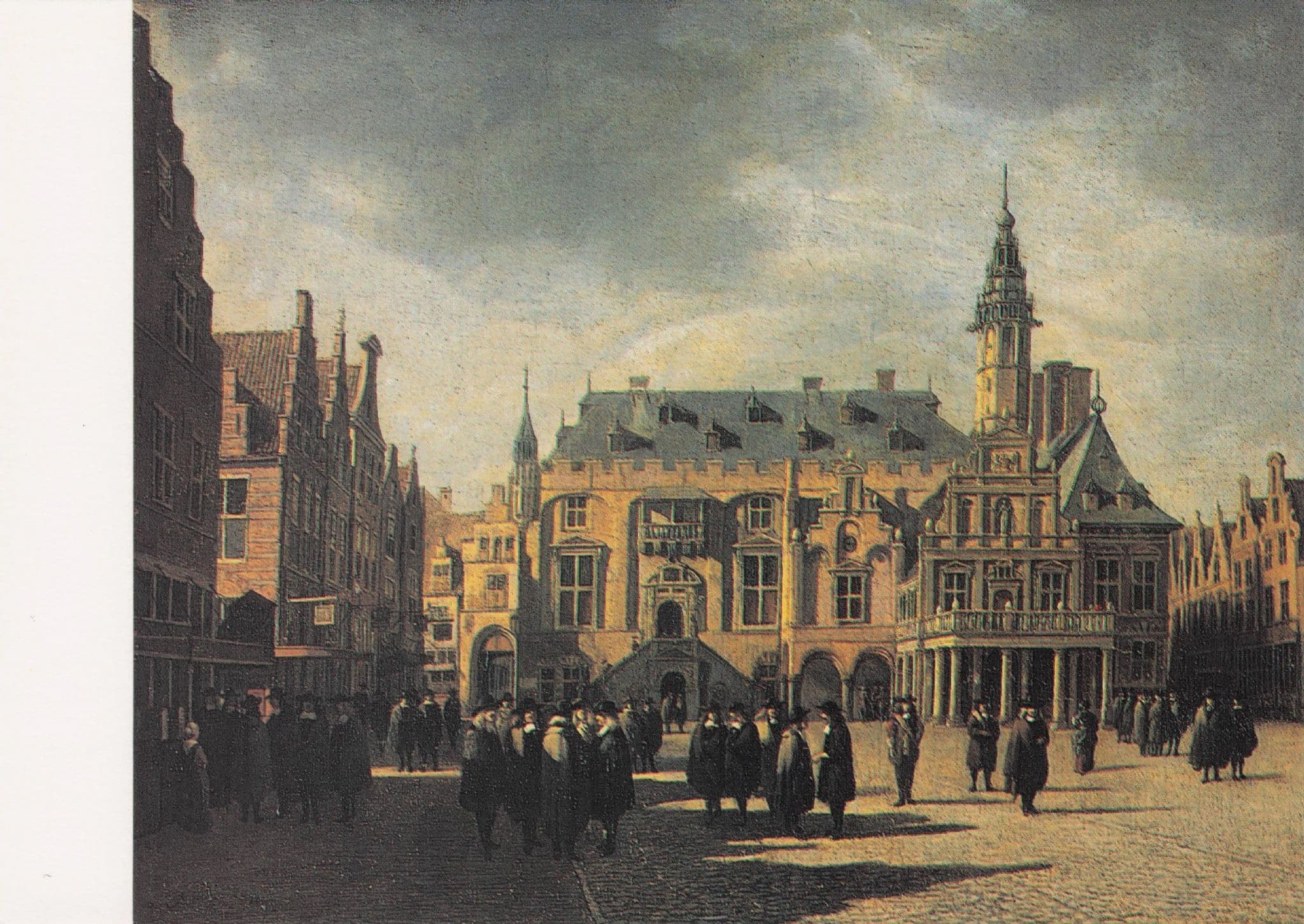 Gerrit Berckheyde The Grote Markt Stadhuis Te Haarlem Museum Painting Postcard