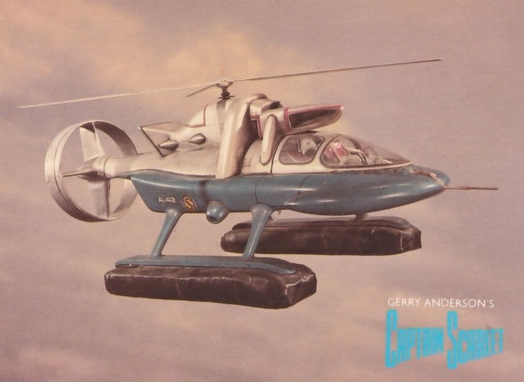 Gerry Anderson Captain Scarlet Spectrum Helicopter Engale Rare Postcard