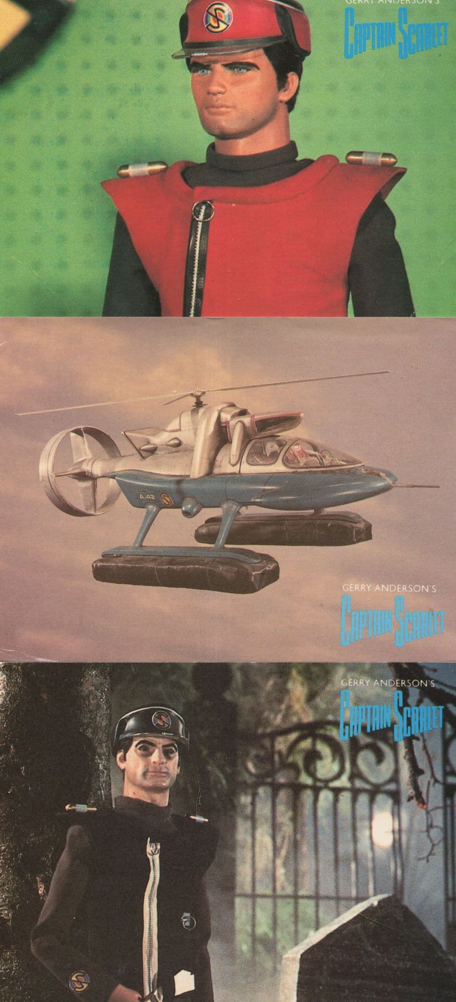 Gerry Andersons Captain Scarlet 3x Postcard s