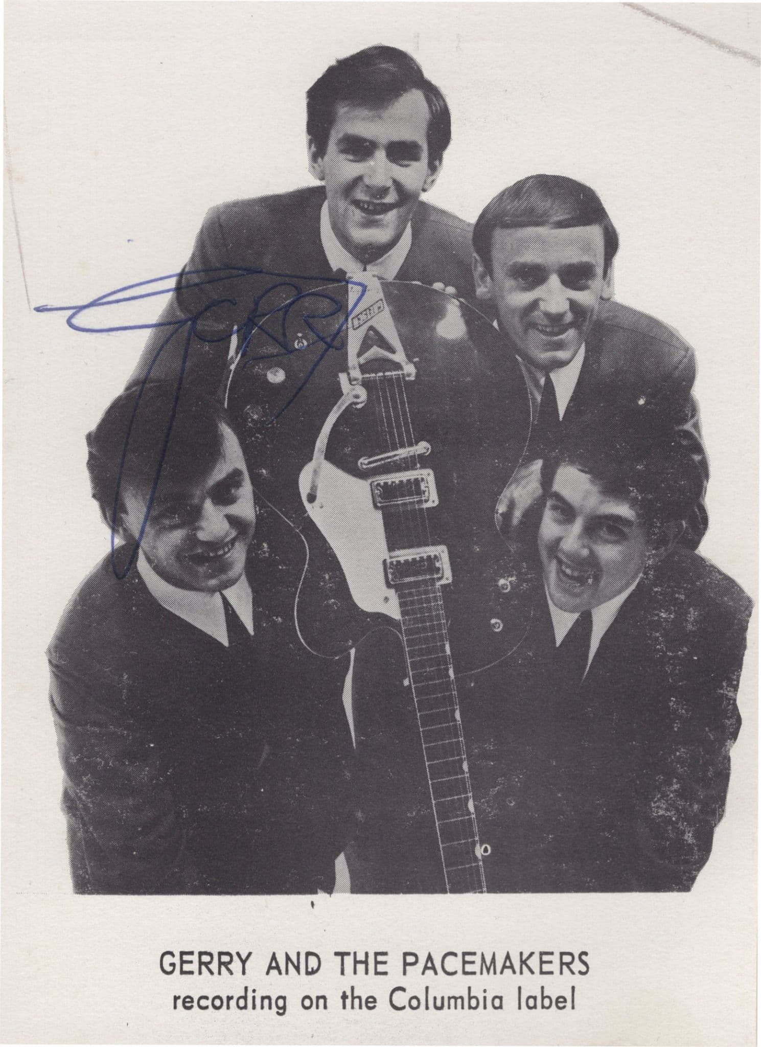 Gerry & The Pacemakers Vintage 1960s Hand Signed Fan Club Card