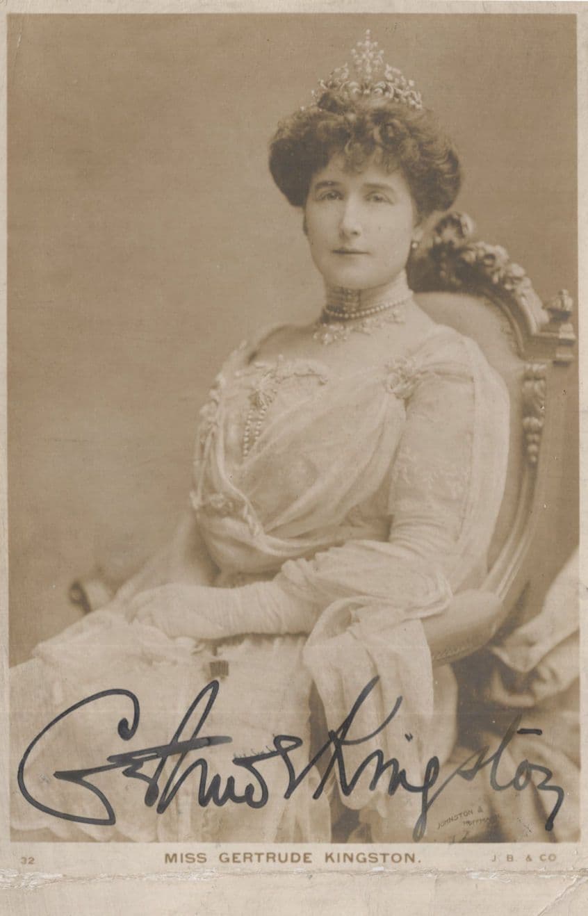 Gertrude Kingston Actress Theatre Manager Hand Signed Photo Please Read