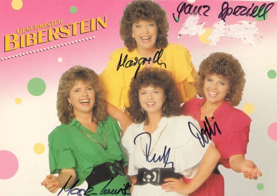 Geschwister Biberstein Swiss Switzerland Folk Group Hand Signed Photo