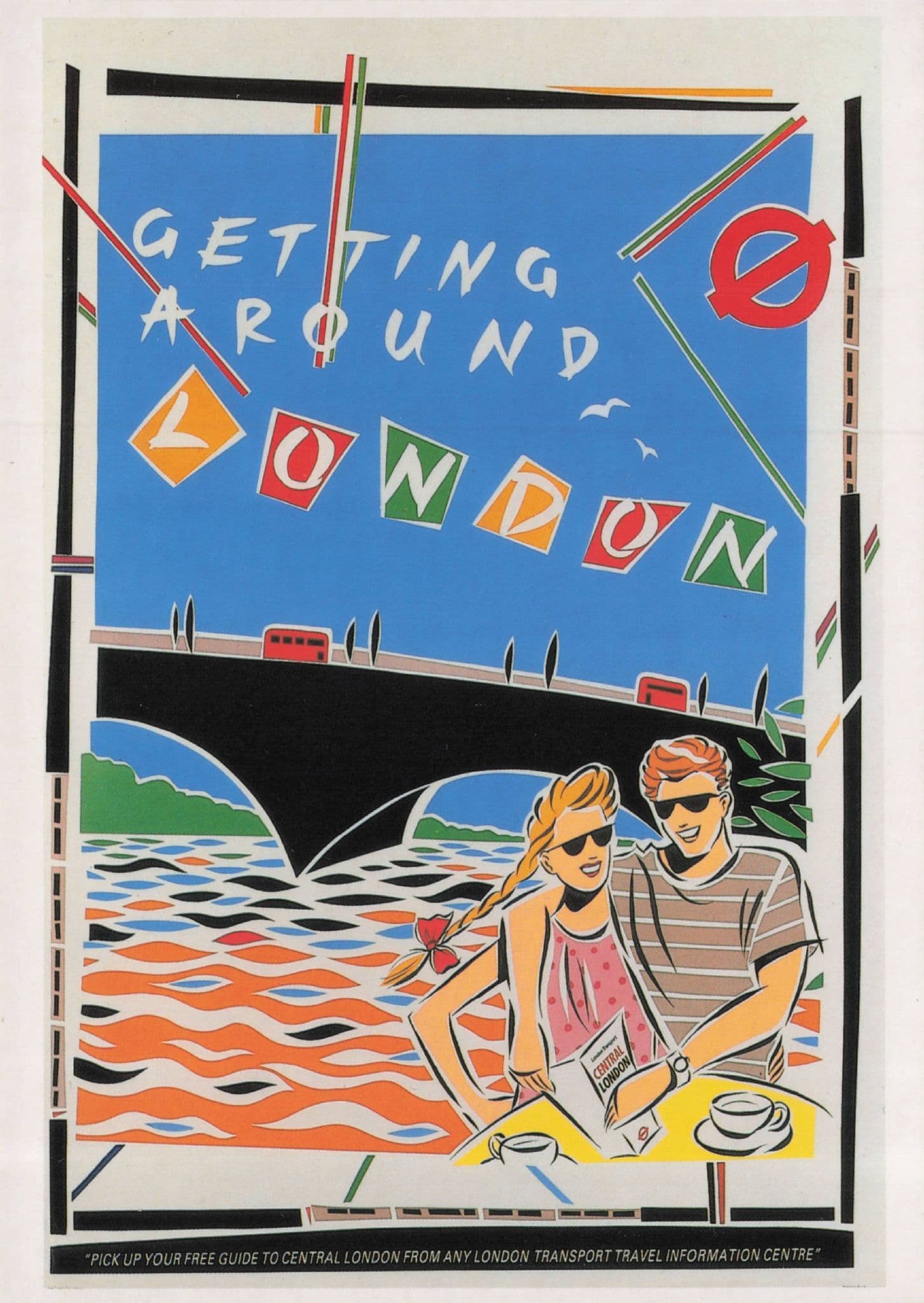 Getting Around In London 1980s London Transport Poster Postcard