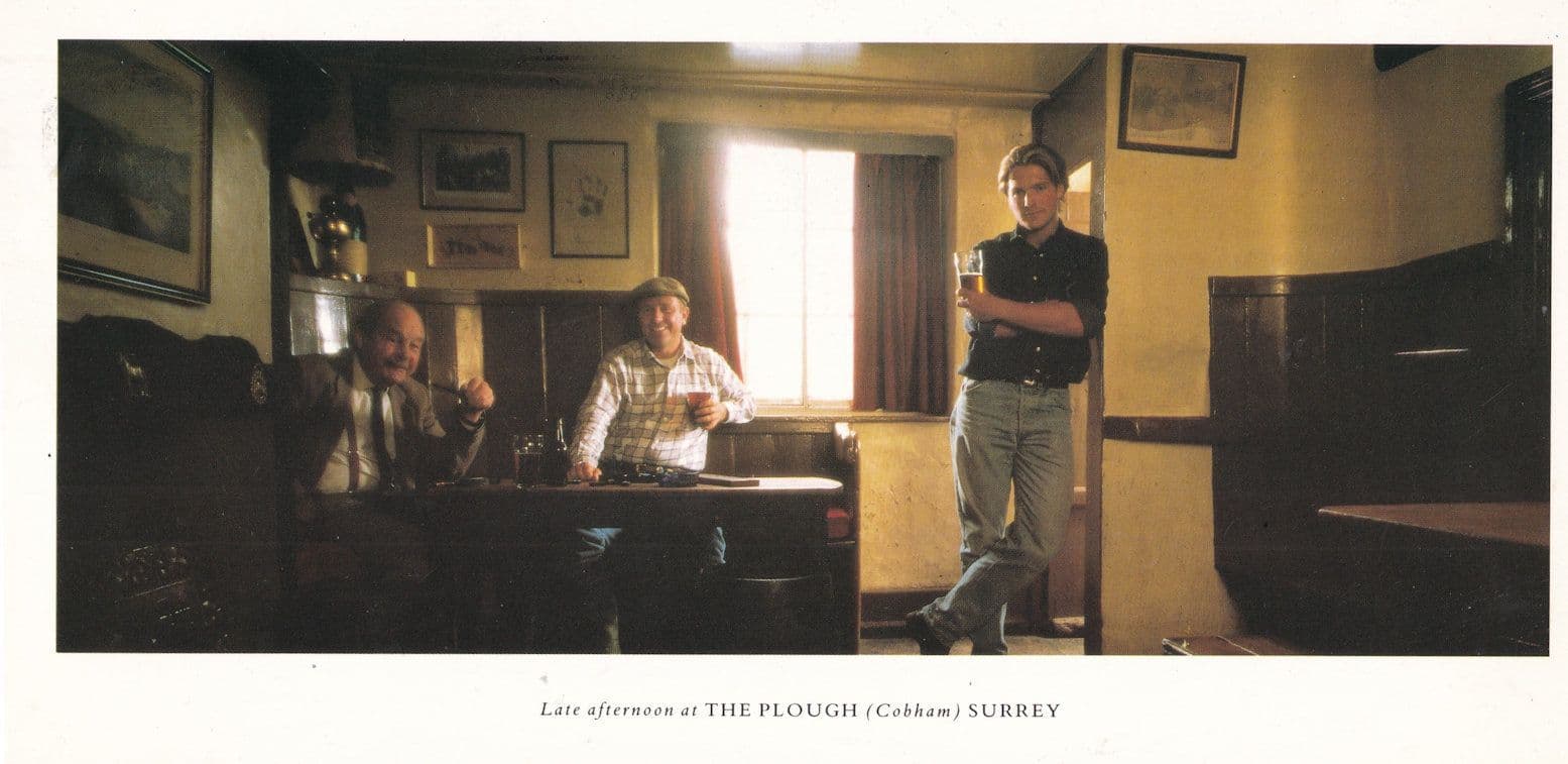 Getting Drunk in The Plough Pub Cobham Surrey Rare Postcard