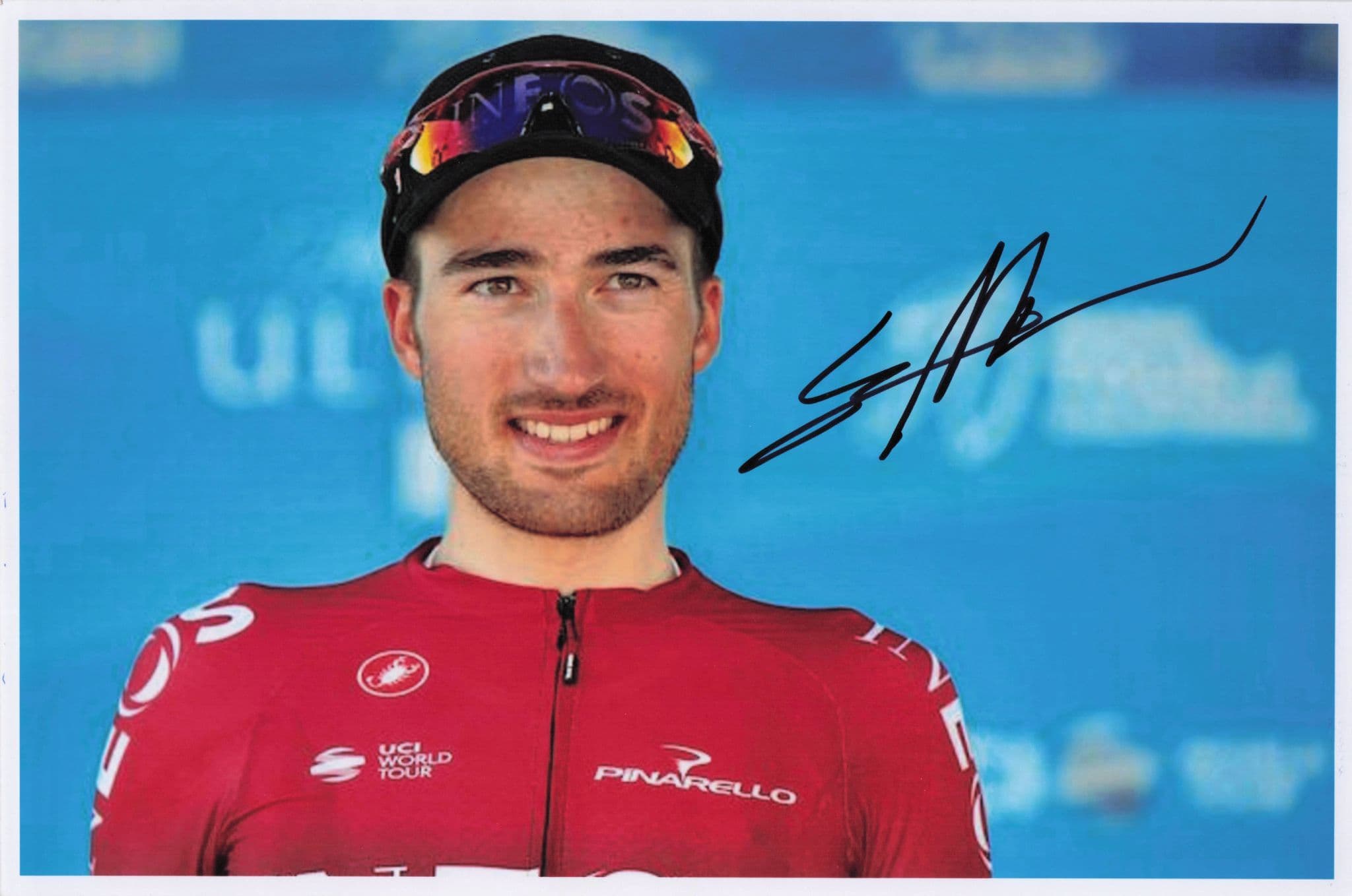 Gianni Moscon Italian Italy Olympics Cyclist 12x8 Hand Signed P{hoto