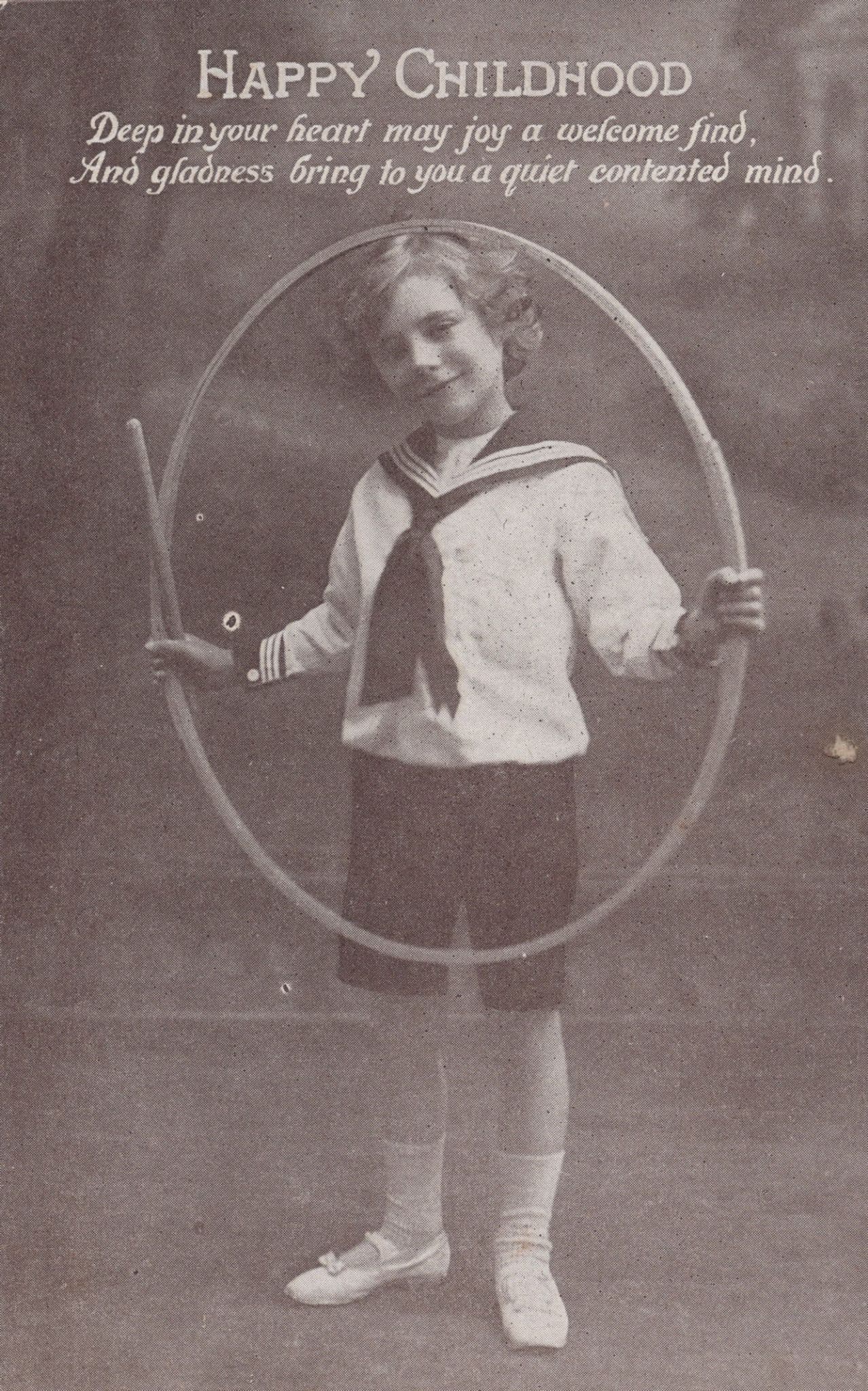 Giant Athletic Childrens Hula Hoop Exercise Toy Greetings Old Postcard