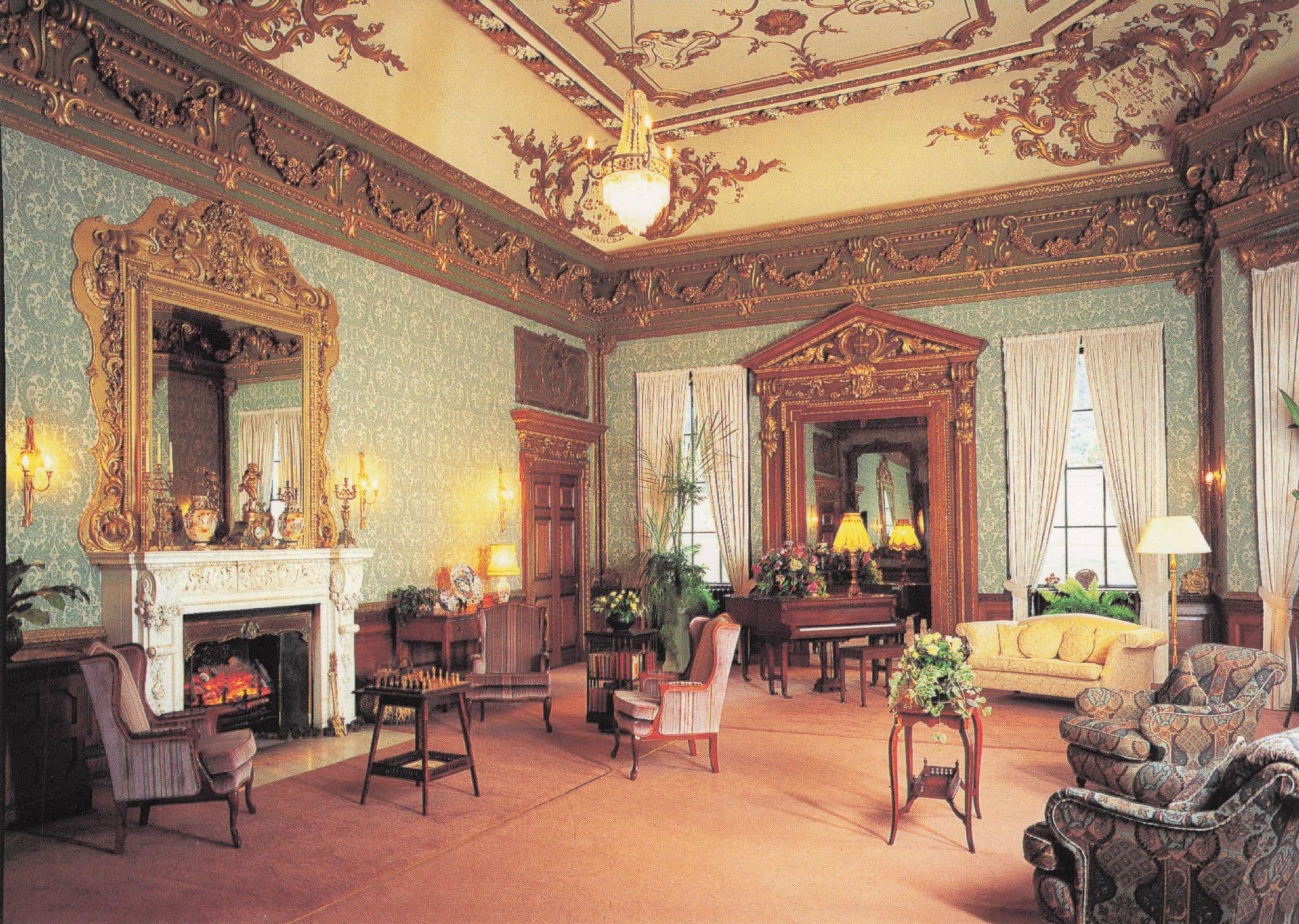 Giant Ballroom at Hawkstone Hall Shropshire Postcard