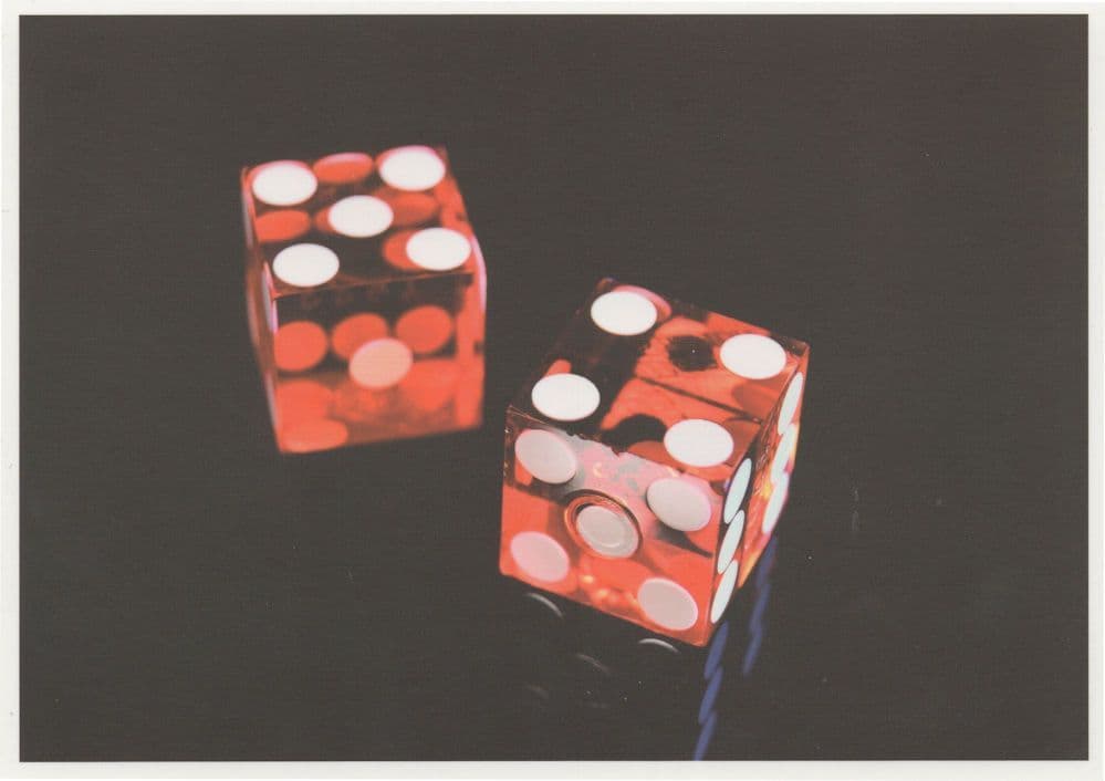 Giant Gamblers Glass Dice Lucky Dices Stunning German Postcard