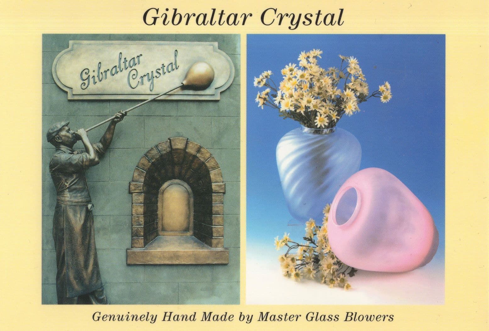 Gibraltar Crystal Master Glass Blowers Advertising Postcard