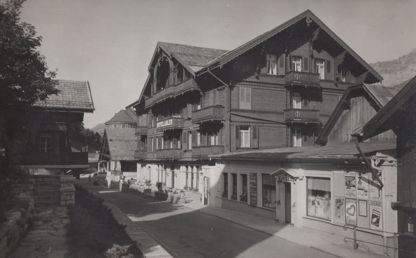 Gift Shop Love Heart Sign Hotel Adler Adelboden Switzerland Postcard