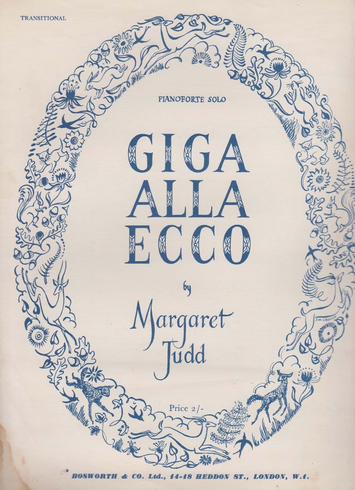 Giga Alla Ecco Margaret Judd 1940s Sheet Music