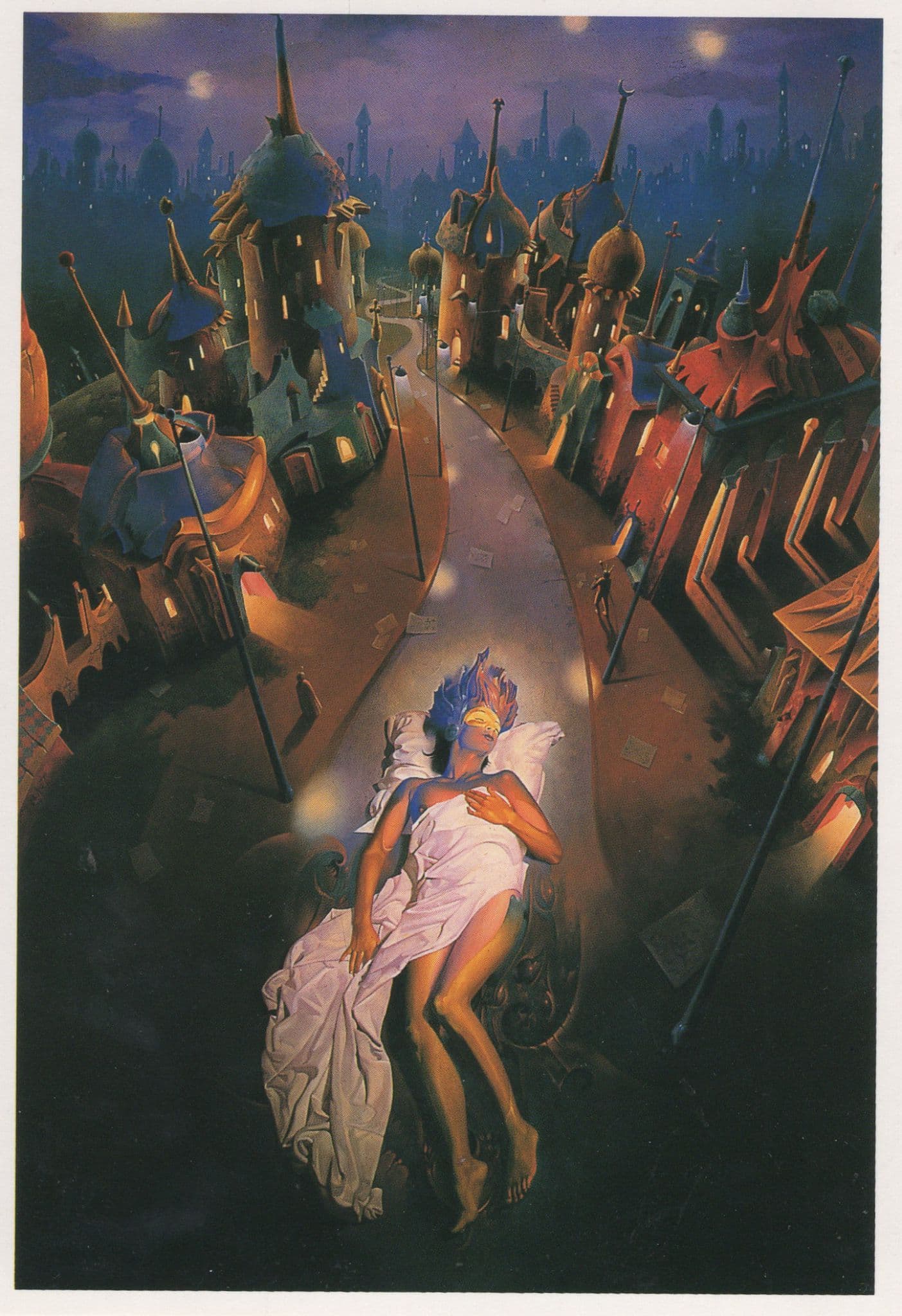 Gil Bruvel The Night French Rare Oil Painting Postcard