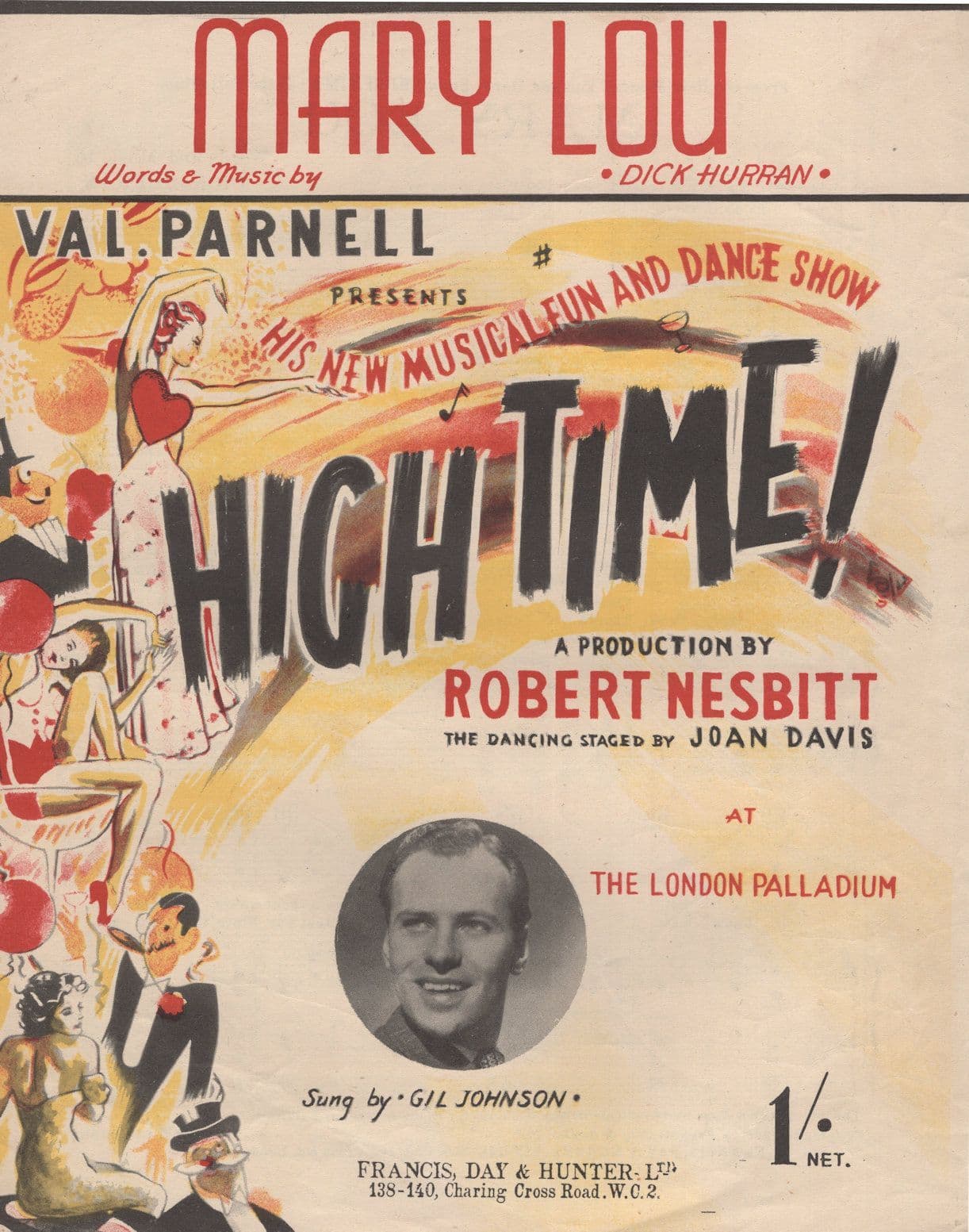 Gil Johnson High Time Mary Lou Old London Palladium Sheet Music