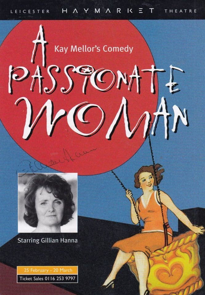Gillian Hanna of Brookside in A Passionate Woman Hand Signed Theatre Flyer