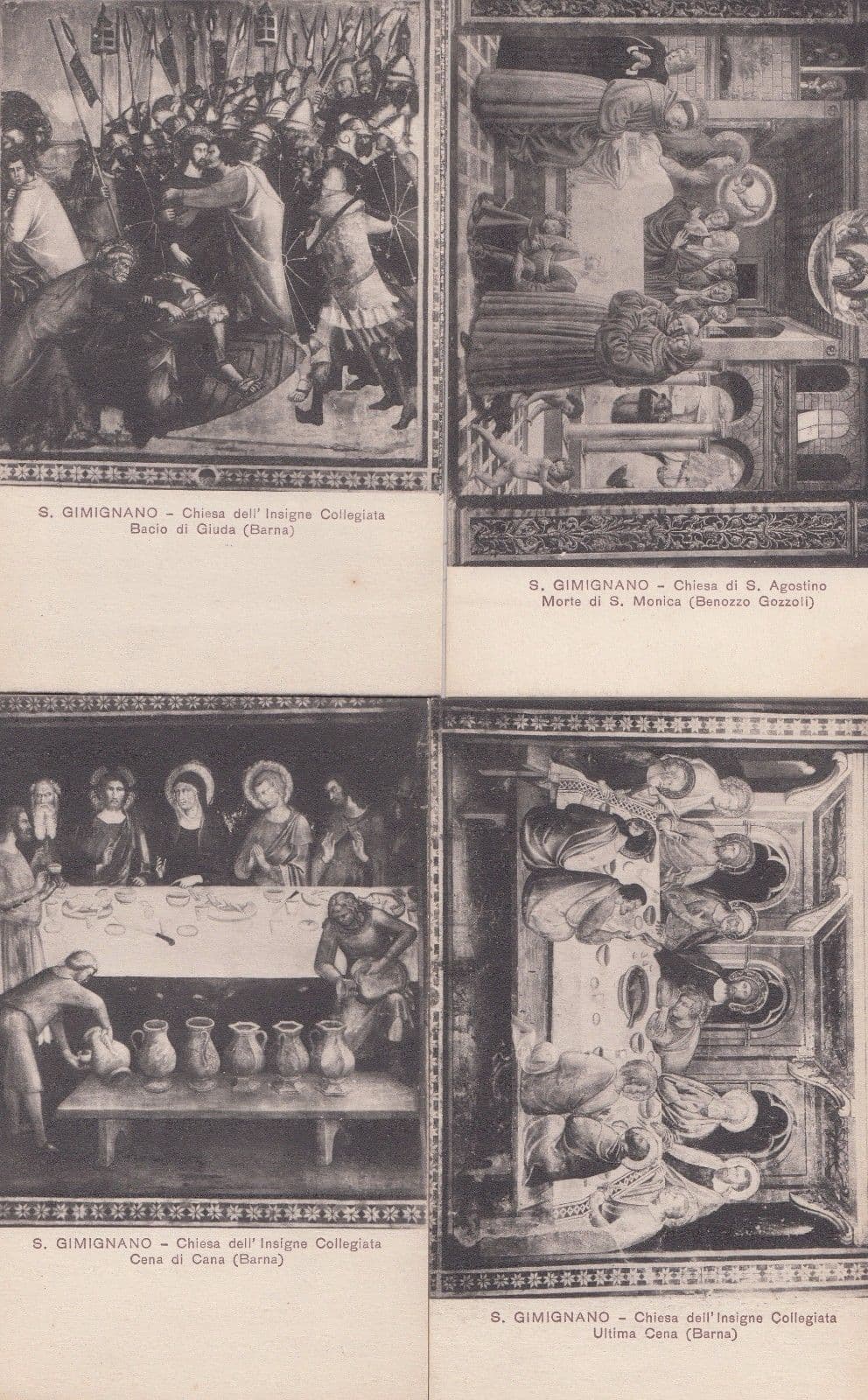 Gimagnano 4x Antique Last Supper Crucifixion Painting Postcard s