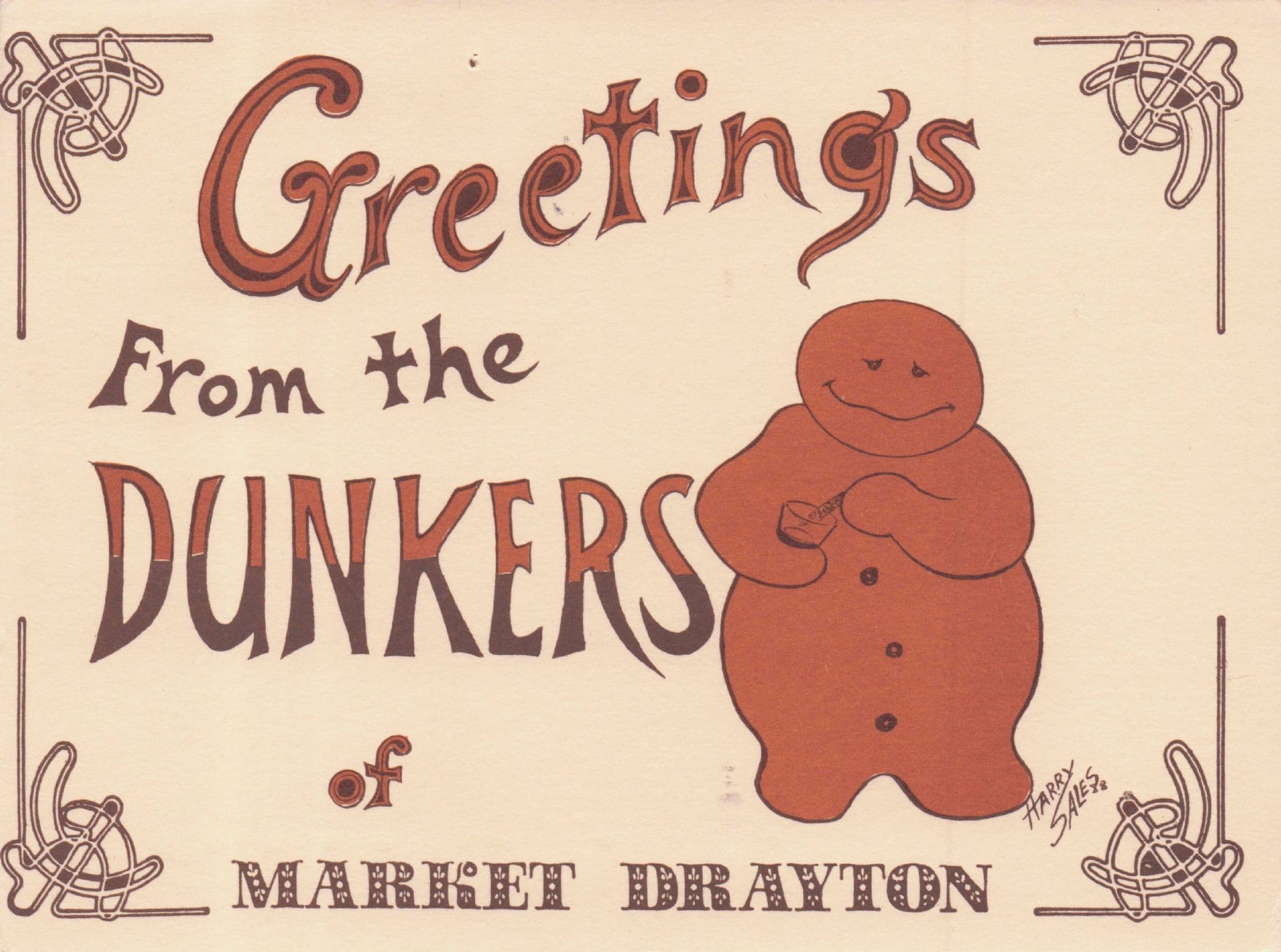 Gingerbread Biscuit Dunking Market Drayton Shropshire Clive Of India Comic Postcard