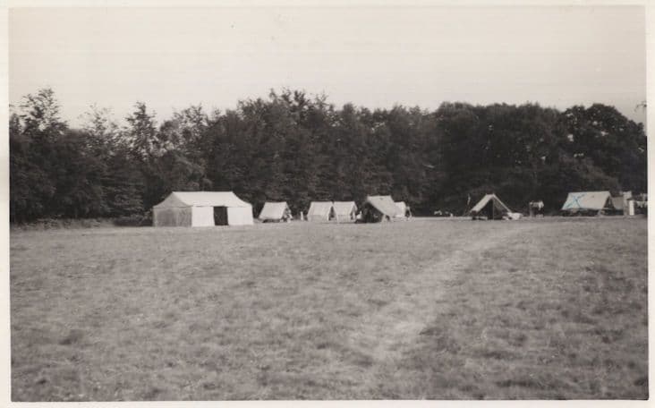 Girl Guides Tents at Dudsbury Camping Site Scouts Dorset Old RPC Postcard